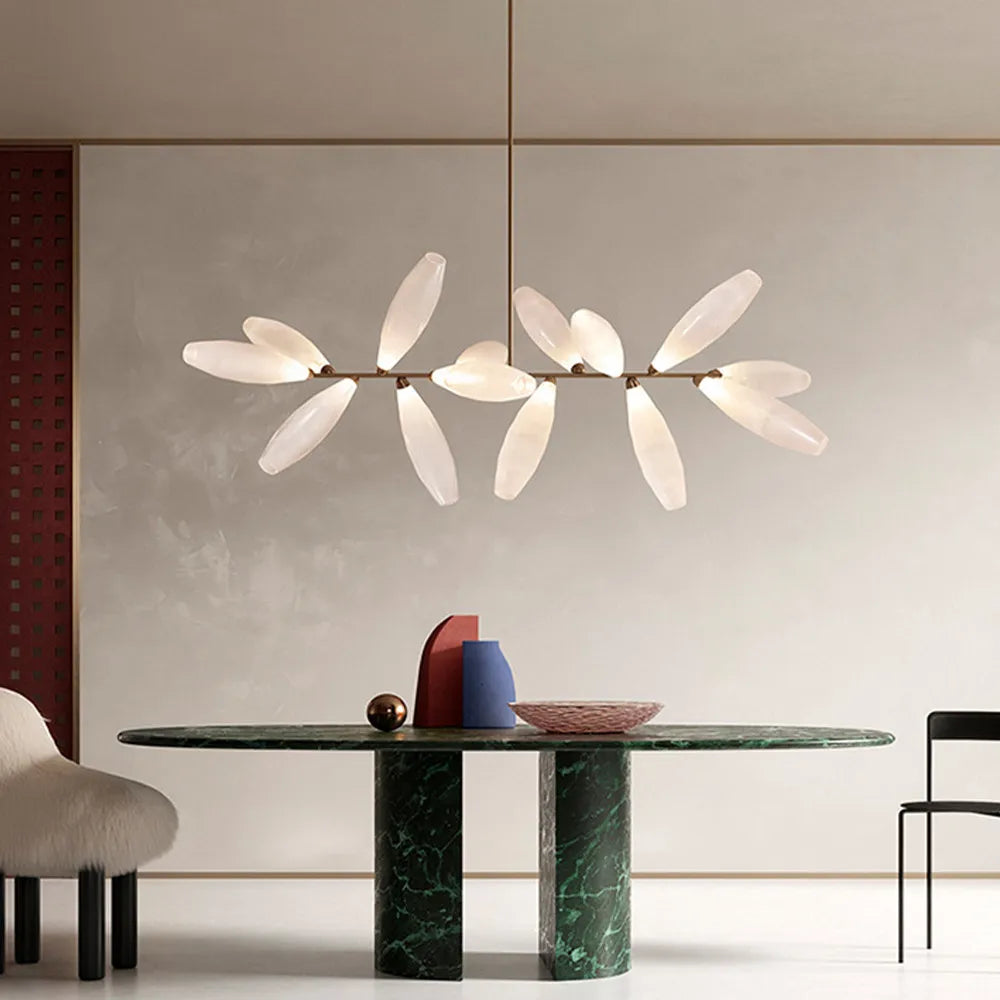 Afralia™ Oval Glass LED Chandelier for Staircase and Living Room