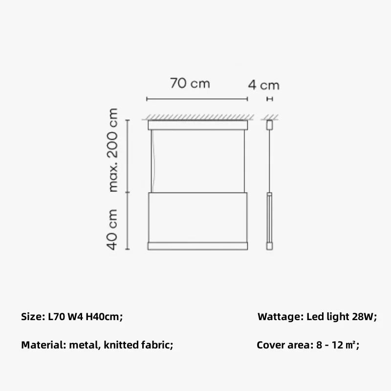 Afralia™ Square Knit Fabric Pendant Light Fixture for Dining Room and Kitchen