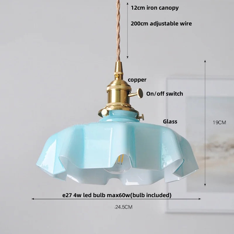 Afralia™ Pink Glass Art Pendant Lights | Nordic Modern LED Hanging Lamp for Dining Room