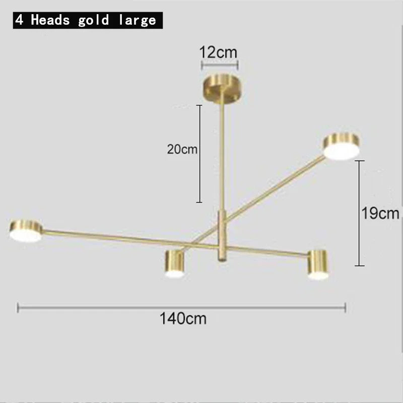 Afralia™ Modern Nordic Black Gold White LED Chandelier for Livingroom Bedroom