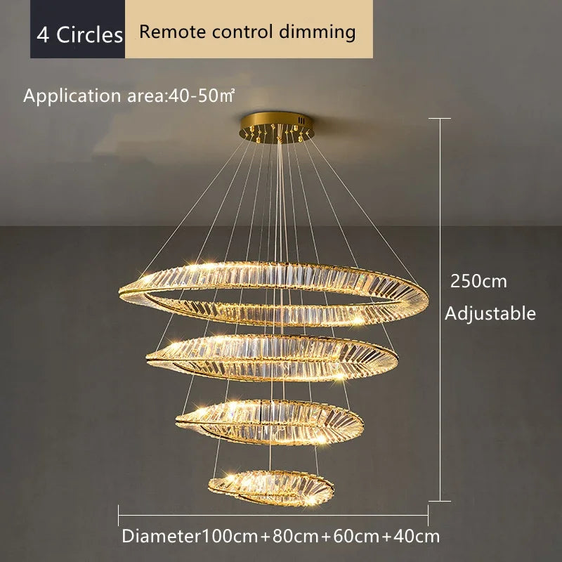 Afralia™ Crystal LED Chandelier for Home Dining Room Kitchen Gold Lustres