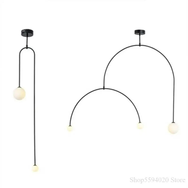 Afralia™ Minimalist Glass Pendant Lamp with LED Chandelier for Home Decor