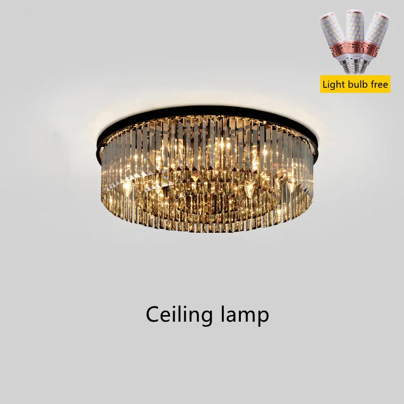 Afralia™ Dual Purpose Crystal Chandelier Ceiling Lamp for Bedroom Living Room