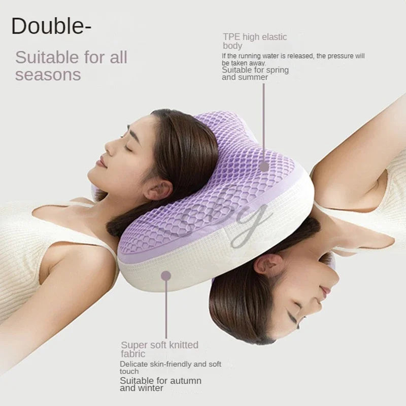 Afralia™ Summer Honeycomb Cooling Pillow with Soft Warm Side & Ice Silk Pillowcase