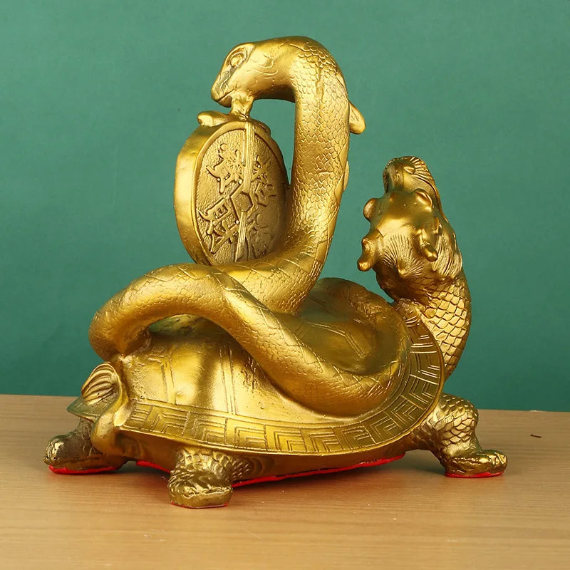 Afralia™ Xuanwu Turtle Snake Copper Home Sculptures