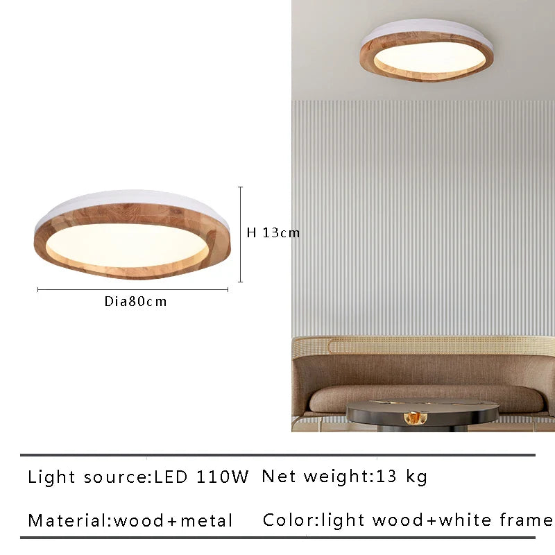 Afralia™ Modern Solid Wood LED Ceiling Light Fixture for Home Decor
