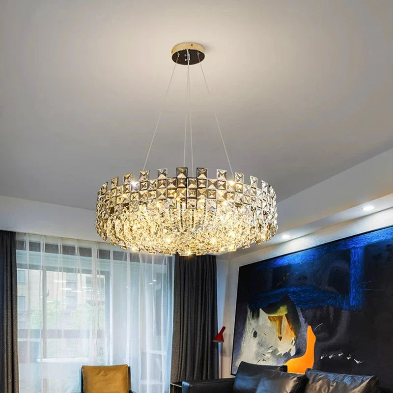 Afralia™ Luxury Crystal Chandelier Pendant Light for Living Room Dining Room Ceiling Light