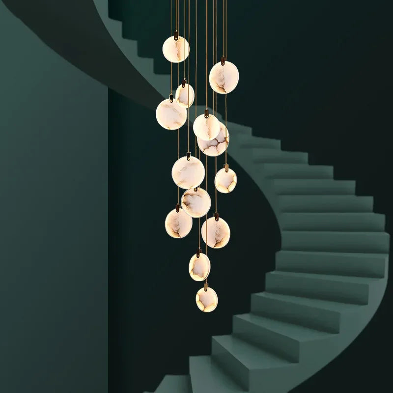 Afralia™ Marble Pendant Chandelier: Luxury Modern Hanging Lighting for Living Room Villa Lobby