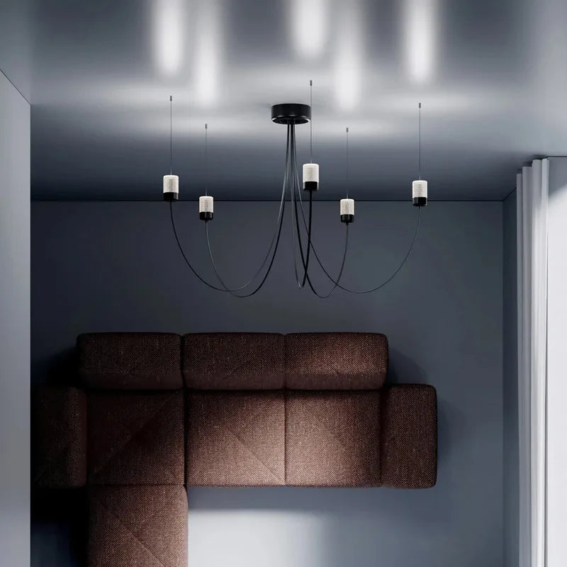 Afralia™ Line Light Chandelier: Modern Minimalist LED Pendant for Loft Home