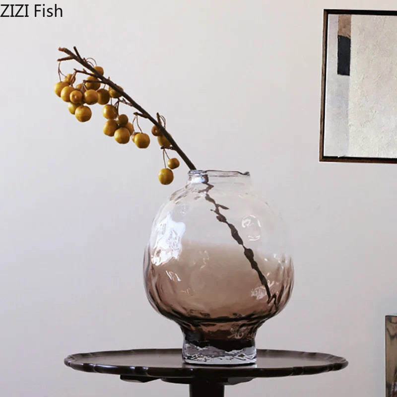 Afralia™ Round Glass Vase Hydroponics Plant Pots Floral Vases Room Decor