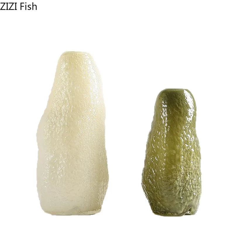 Afralia™ Ripple Glass Vase: Hydroponics Plant Pots Table Decoration Room Aesthetic Decor