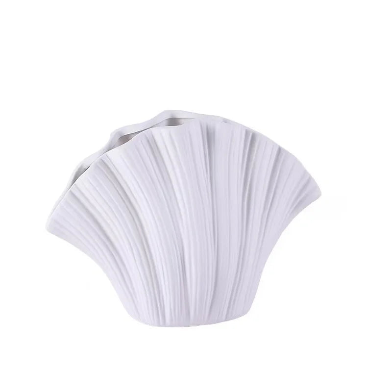 Afralia™ Gradient Shell Ceramic Vase | Colorful Flowerpot Home Decor & Accessories