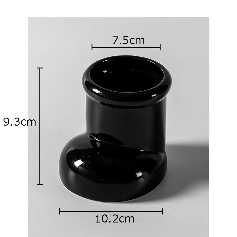 Afralia™ Boot Ceramic Storage Jar Desk Organizer Box for Small Objects