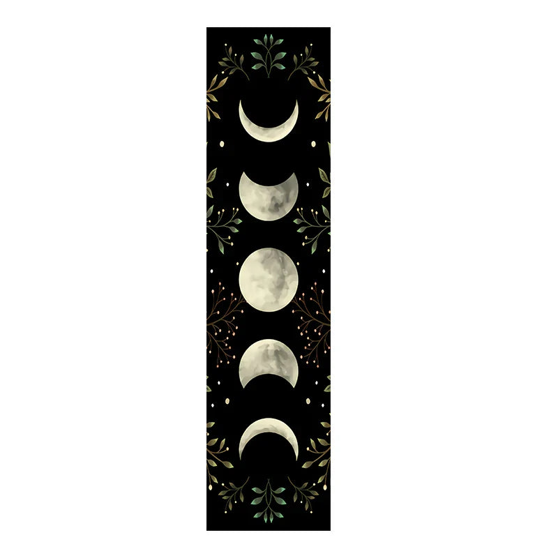 Afralia™ Moon Phase Wall Hanging Tapestry - Green Olive Leaf Home Decor