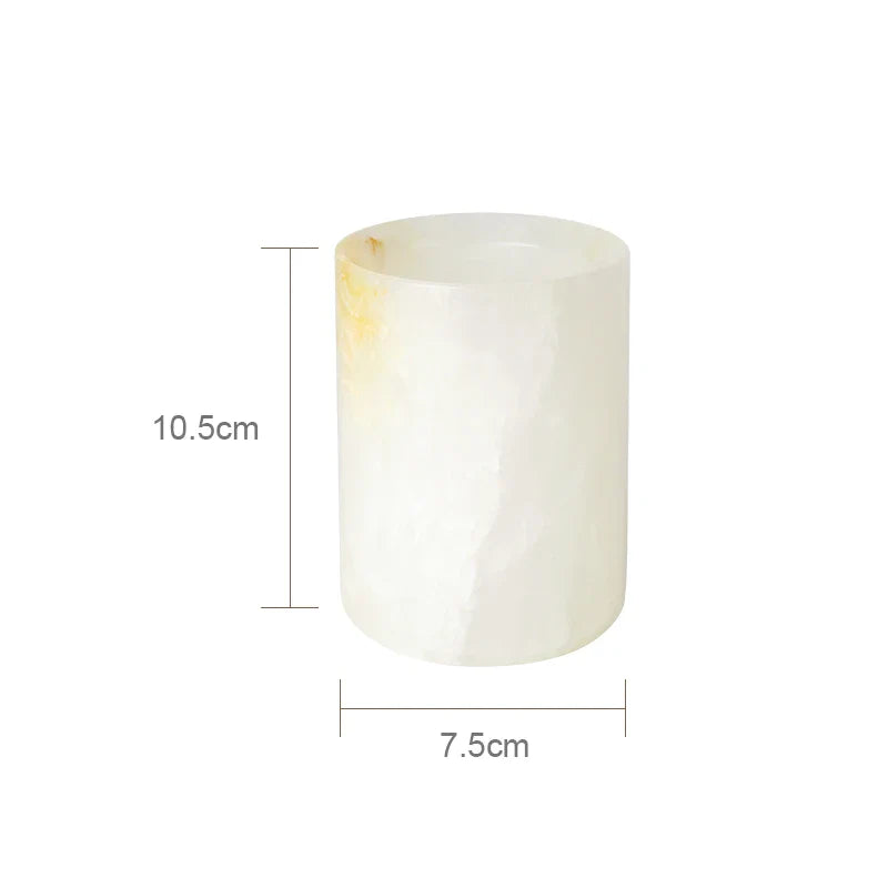Afralia™ White Onyx Marble Bathroom Accessories Set for Elegant Bath Decor