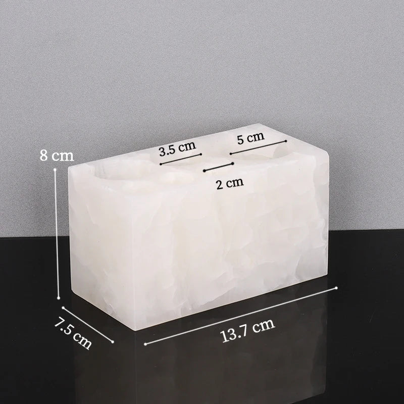 Afralia™ White Onyx Marble Bathroom Set Luxury Bathroom Accessories