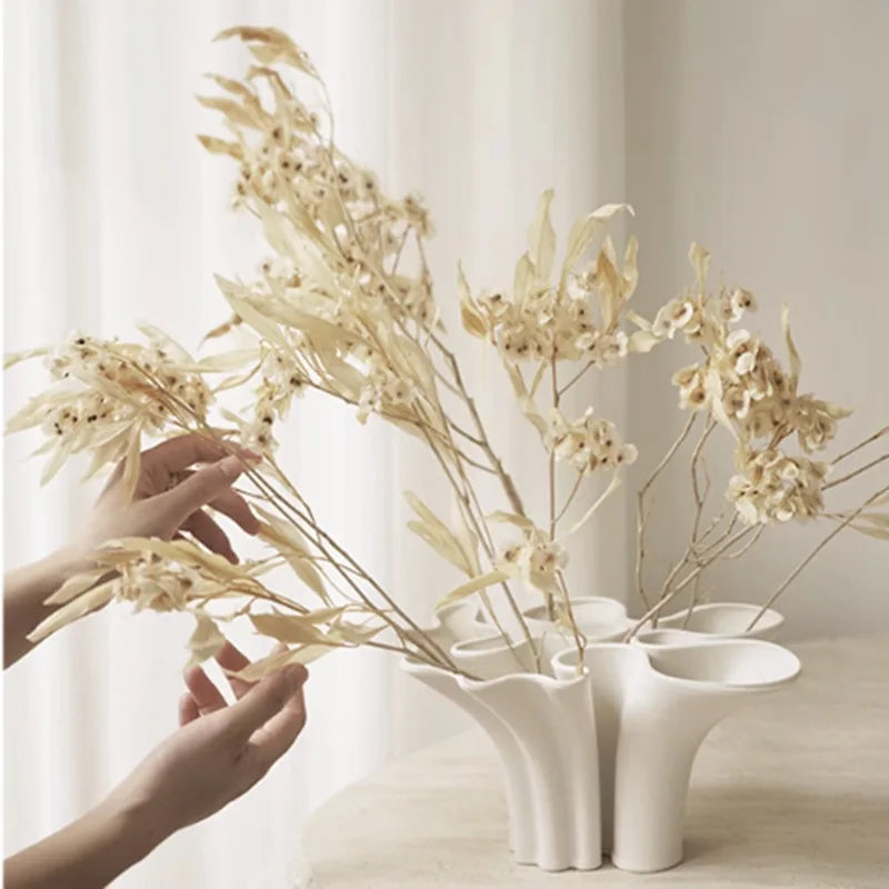 Afralia™ Abstract Geometry Ceramic Vase for Flower Arrangement