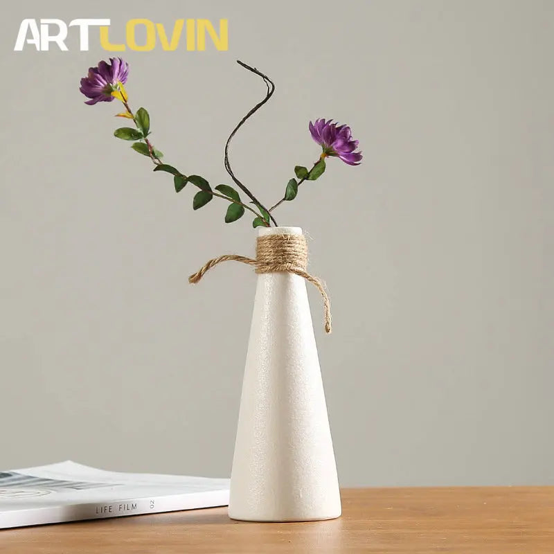 Afralia™ Japanese Style Ceramic Vases for Modern Home Decor and Artificial Flowers