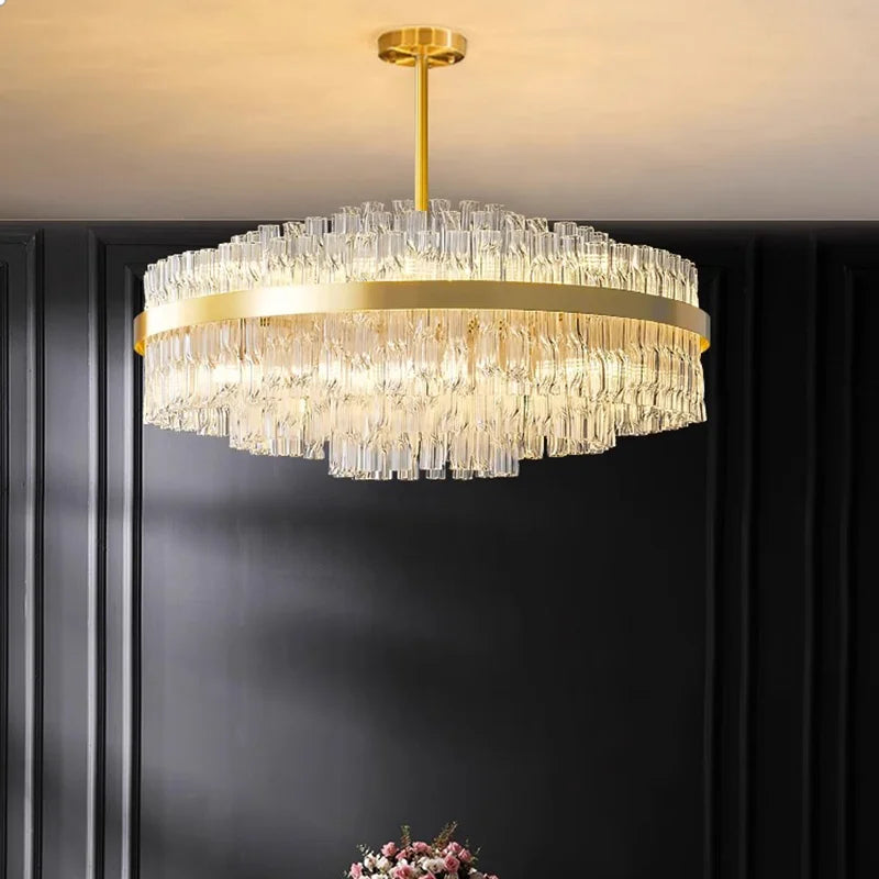 Luxury Crystal Chandelier - Afralia™ LED Lighting for Home Decor, Living Room, Bedroom & Dining Area