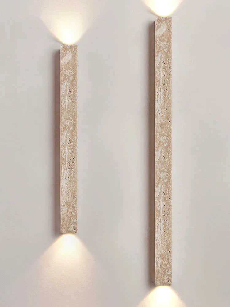 Afralia™ Retro Stone Wall Lamp: Japandi Long Sconces for Cozy Living Spaces