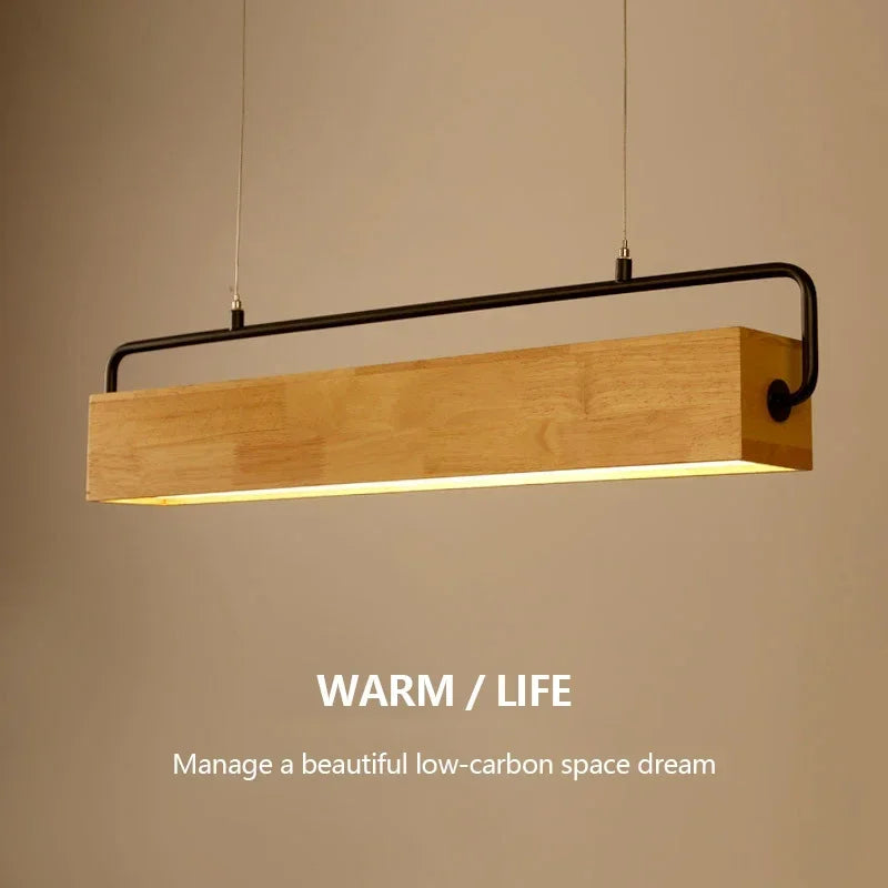 Afralia™ Solid Wood LED Chandelier for Modern Minimalist Home Decor