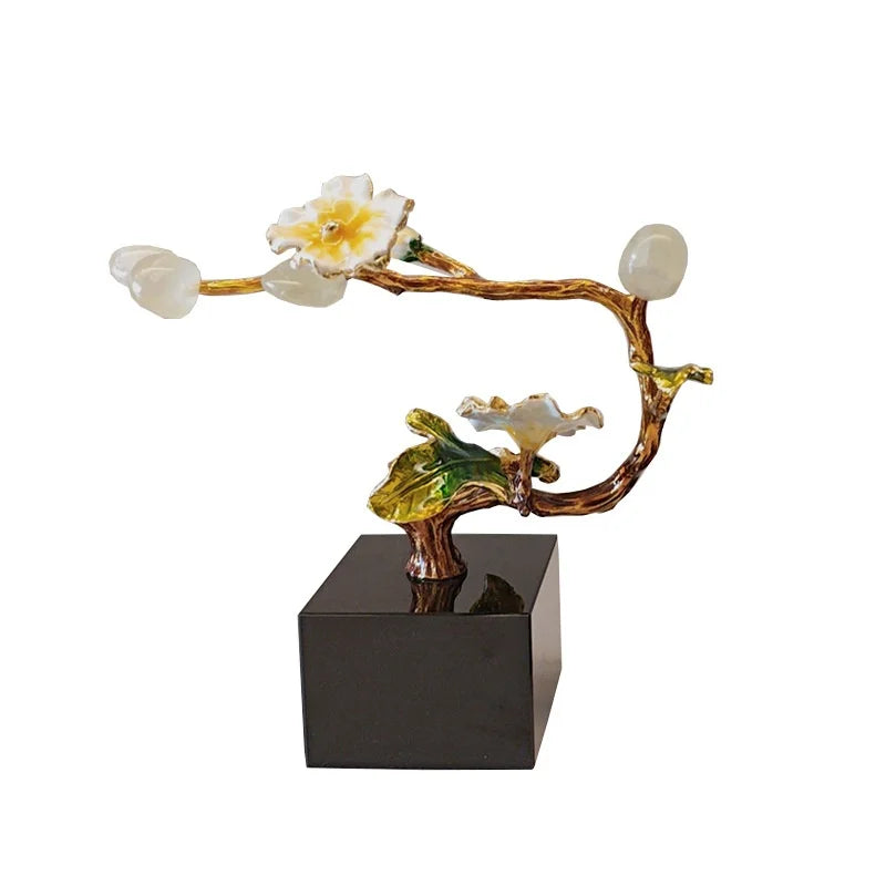 Afralia™ Golden Tree Plum Blossom Crystal Handicraft Décor for Home Settings