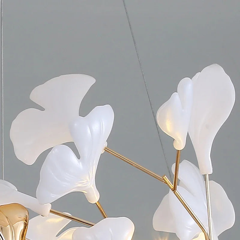 Afralia™ Ginkgo Leaf Chandelier LED Pendant Light for Living Dining Bedroom