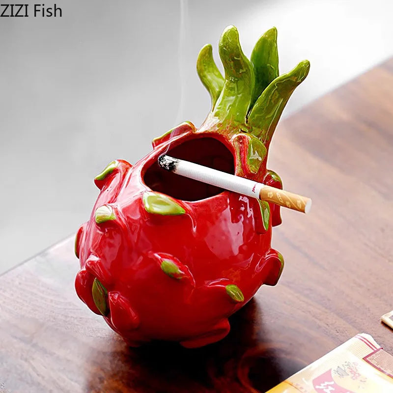 Afralia™ Pitaya Ceramic Ashtray - Smoking Accessory Gift for Him