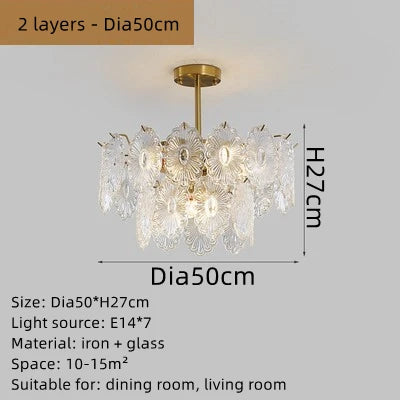Afralia™ Elegant Glass Chandelier with LED Lights for Home Décor