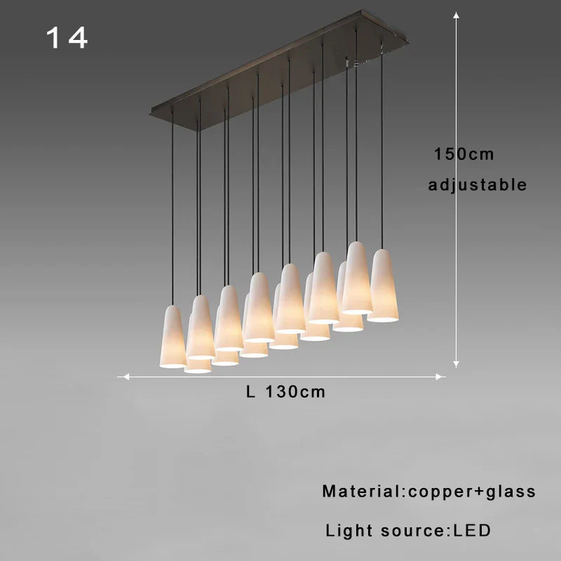 Afralia™ Nordic White Glass Pendant Chandelier for Home Decor