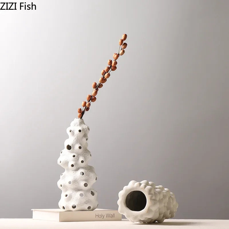 Afralia™ Ceramic Vase Set with Artificial Flowers for Stylish Home Decor