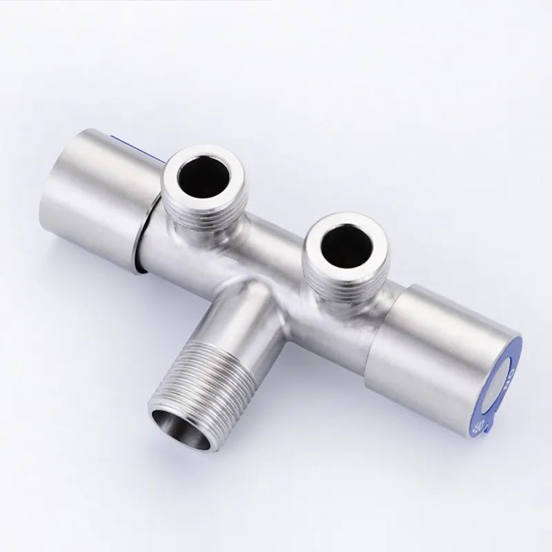 Afralia™ Stainless Steel Dual Outlet Toilet Angle Valve