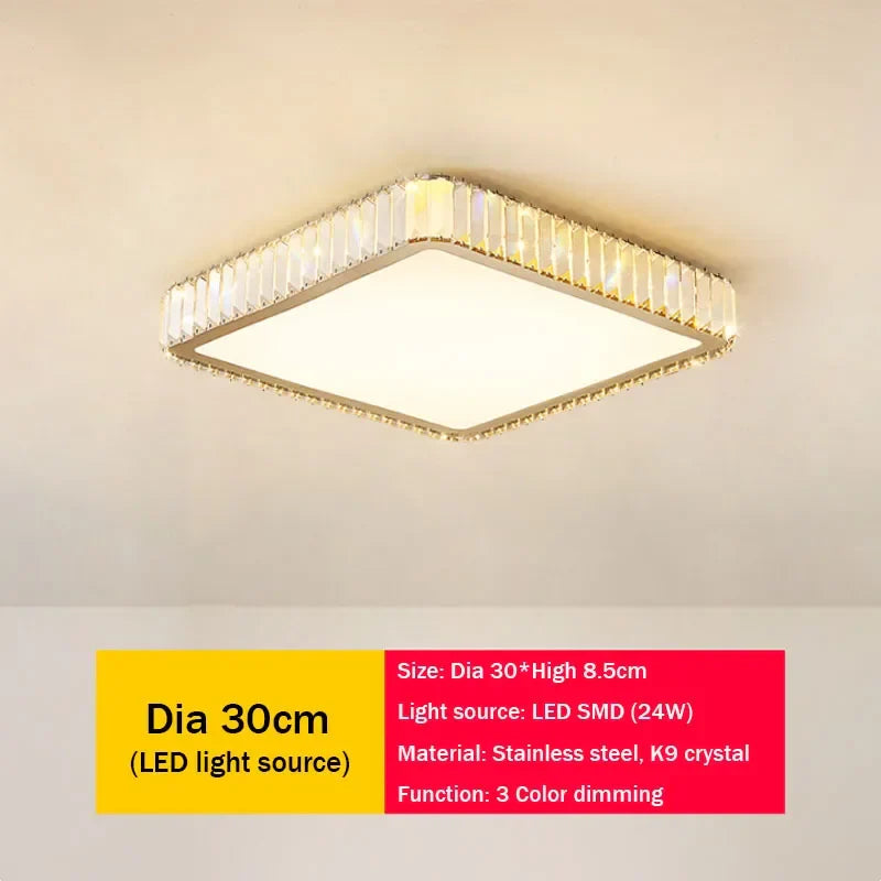 Afralia™ Crystal LED Ceiling Light for Modern Bedroom, Warm Lighting