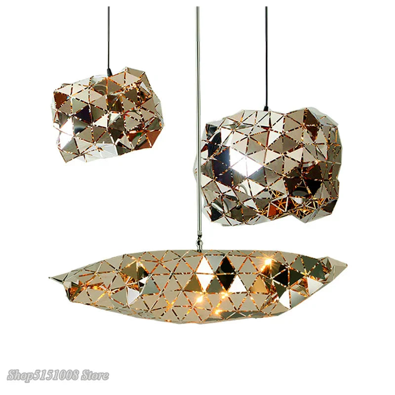 Afralia™ Stainless Steel Phantom Sparks Pendant Lights: Modern Kitchen Hanging Lamps for Decoration