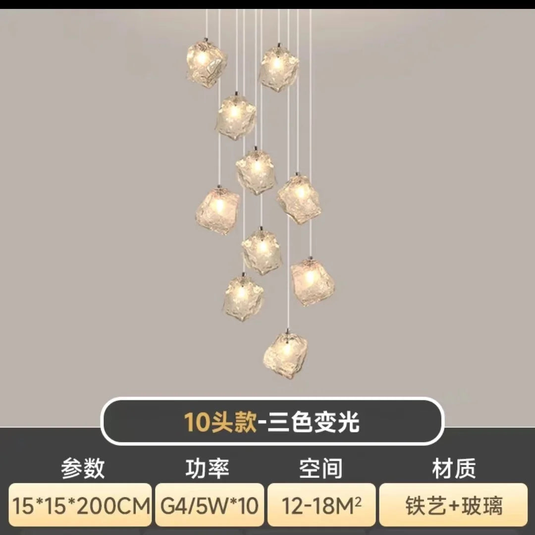 Afralia™ Cube Chandelier Pendant Lights for Restaurant Loft Stairwell Bedroom Art Décor