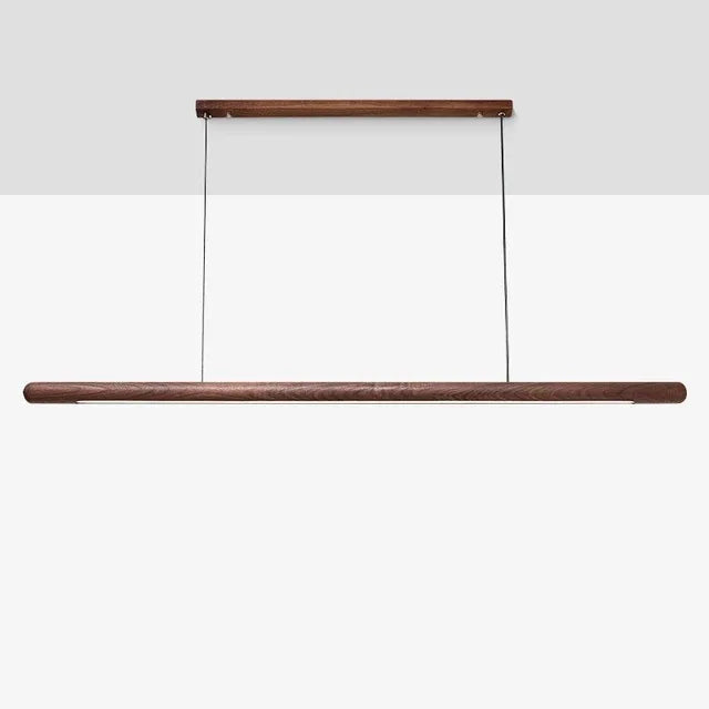 Afralia™ Walnut Pendant Lamp 220cm Solid Wood LED Dining Room Light Luxurious Living Room Light