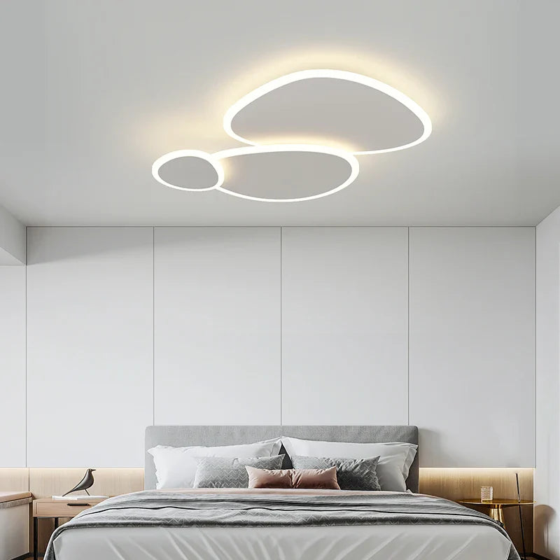 Afralia™ Modern LED Ceiling Chandelier for Living Bedroom Study Room White Fixtures