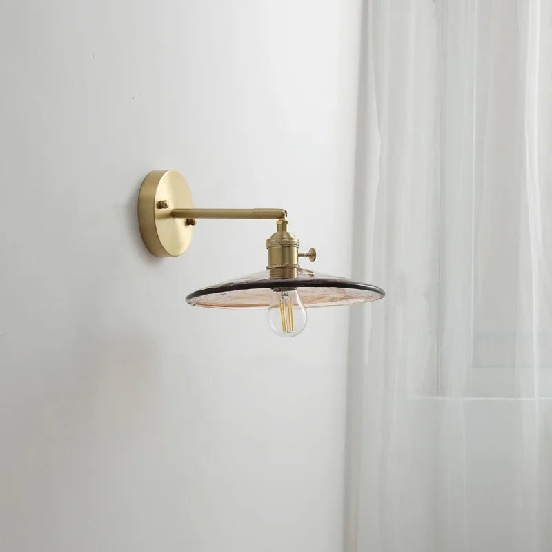 Afralia™ Nordic Glass Copper Wall Lights for Bedroom Living Room Home Decor