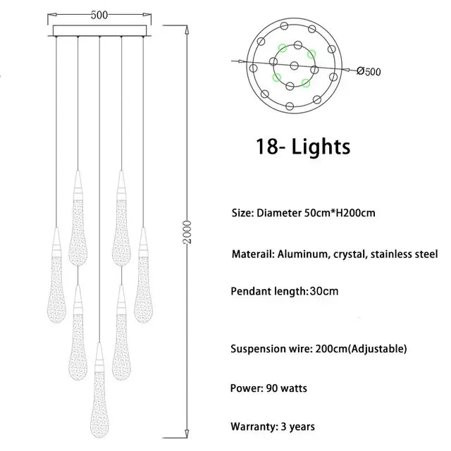 Afralia™ Crystal LED Chandelier: Modern Art Pendant Light for Restaurant, Bar, Staircase & Loft