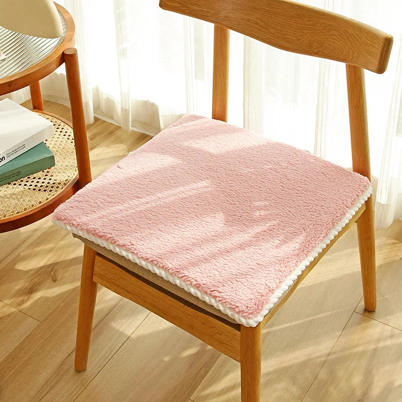 Afralia™ Cozy Lamb's Wool Chair Cushion for Autumn Winter Comfort
