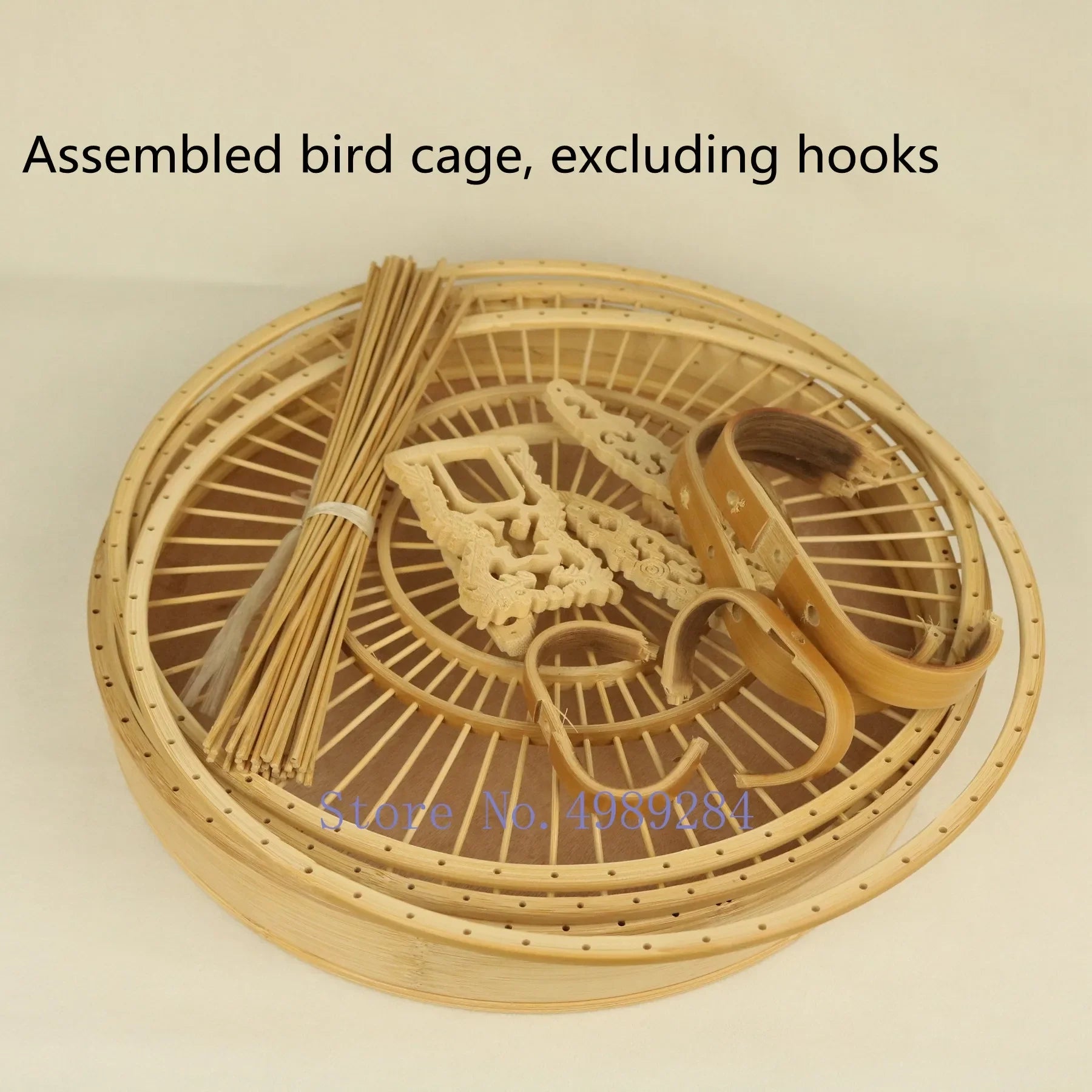 Bamboo Parrot Birdcage by Afralia™: Retro Ostrich Cage, Self-assembly Outdoor Hanging Decor for Pets