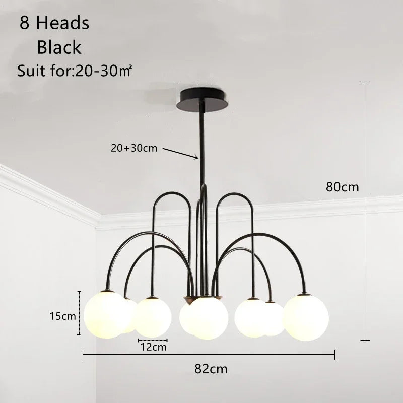 Afralia™ Glass Ball LED Chandelier for Indoor Decor Lighting
