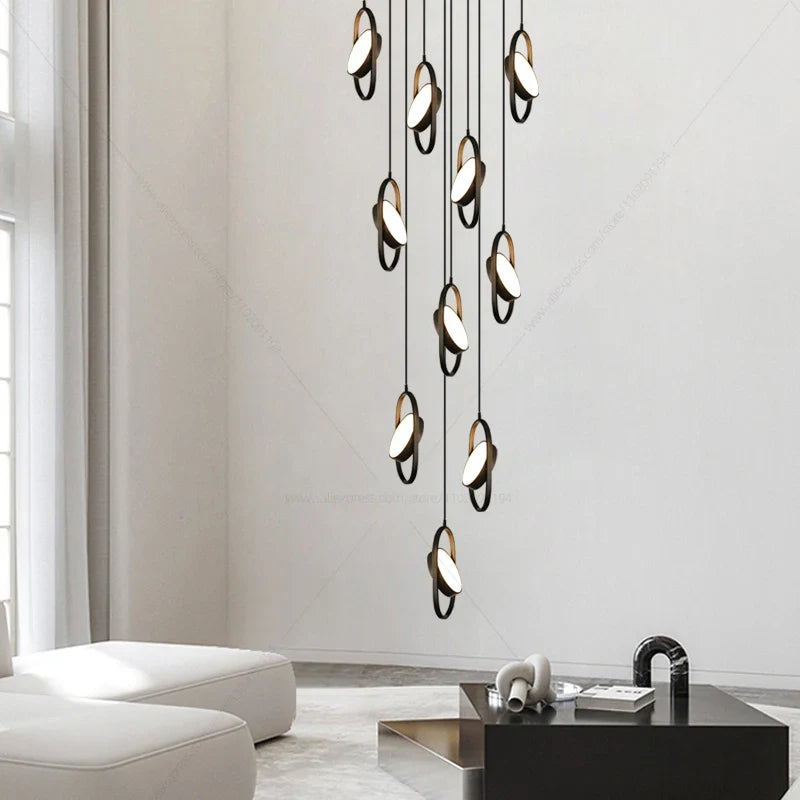 Afralia™ Oval Ring Pendant Lamp for Elegant Villa Living Room and Restaurant Decor