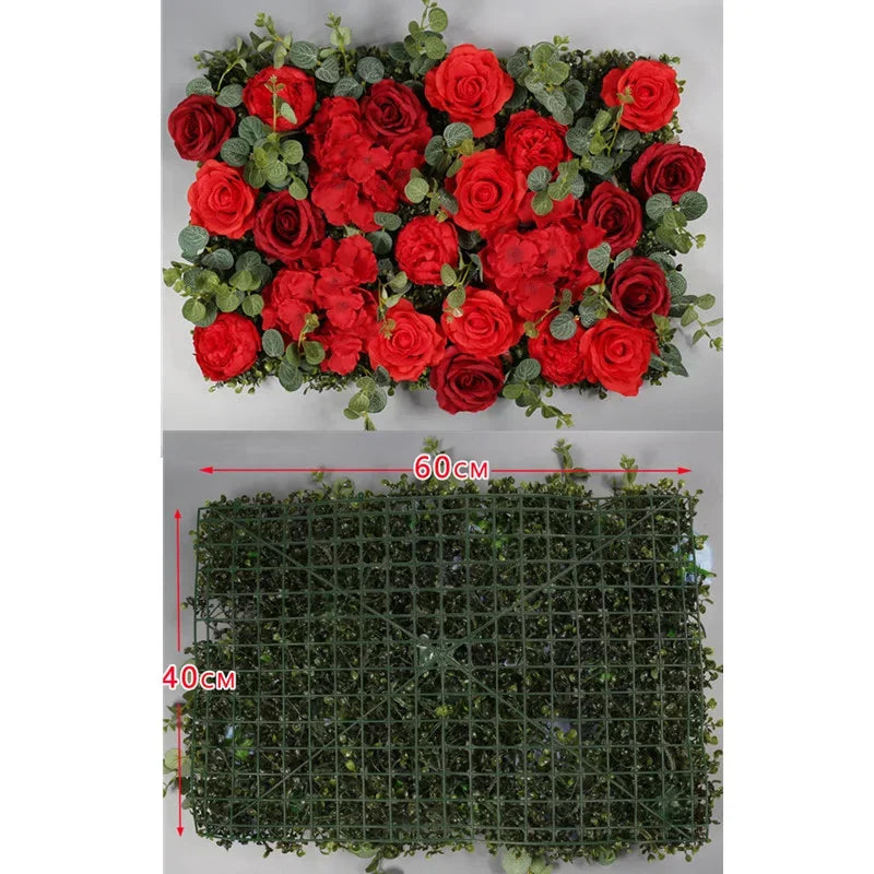 Afralia™ Red Rose Silk Flower Wall Decoration - Wedding Party Christmas Outdoor Decor