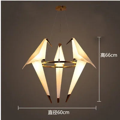 Afralia™ Crane Chandelier Iron LED Light for Bedroom Dining Children's Room