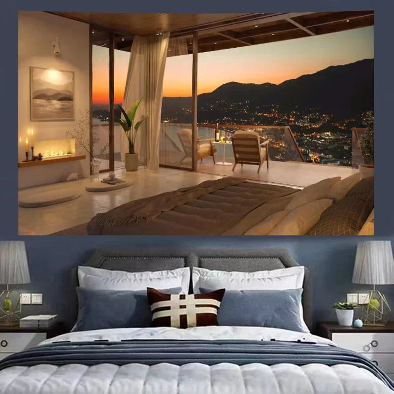 Afralia™ Cozy Retro Cottage Wall Tapestry for Bedroom Decor Room Dorm Hanging Cloth