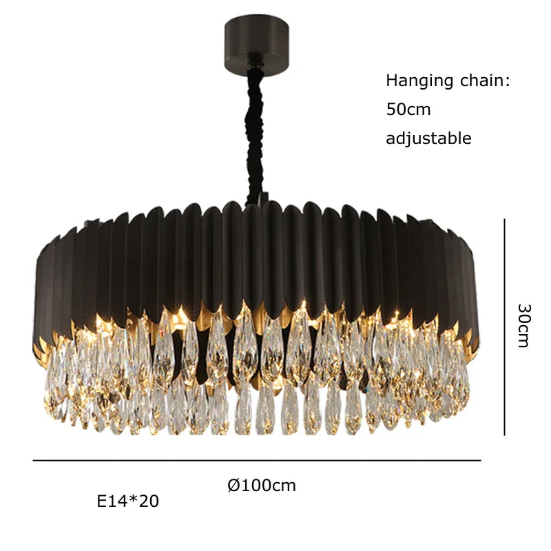 Afralia™ Crystal Water Droplet Pendant Lights, Dimmable Luxury LED Dining Room Fixture