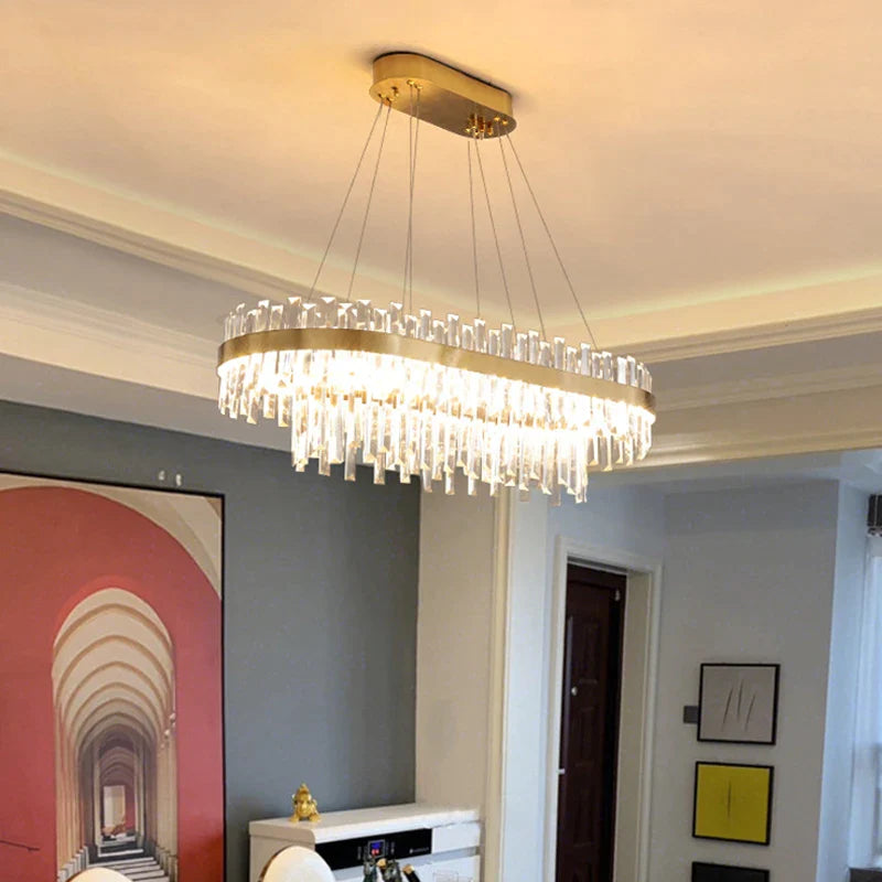 Afralia™ Modern Crystal Chandeliers for Dining Living Room Hotel Hall Decor Lighting