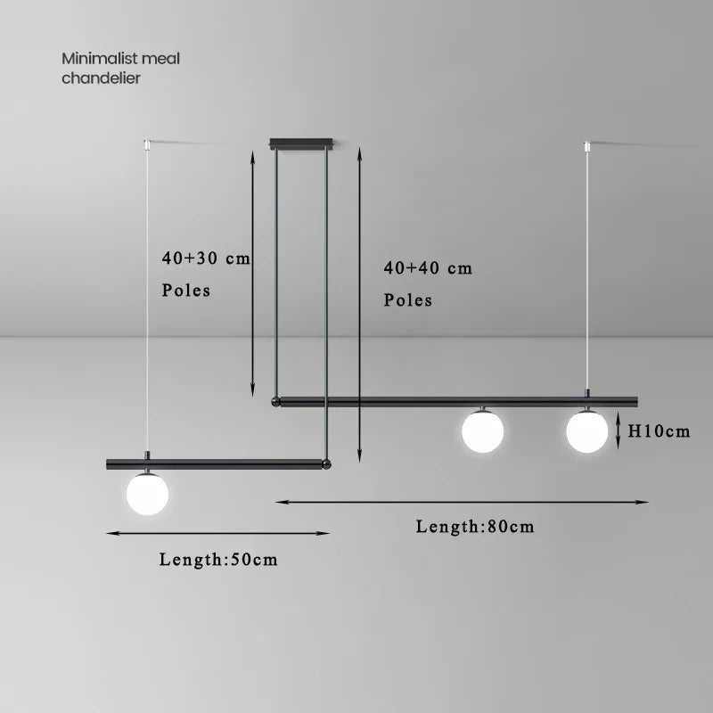 Afralia™ White Glass Ball Pendant Chandelier - Modern Mid Century Ceiling Light