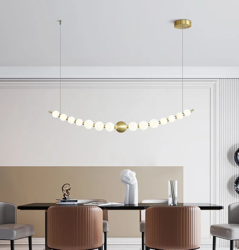 Afralia™ Love Gold Chrome Chandelier LED Suspension Lighting for Dinning Room